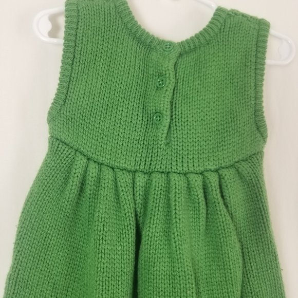 🔴 Gymboree little girl size 3T green knit sweater dress (A28) - Picture 6 of 7